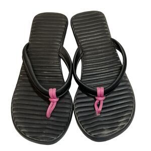 CROCS Sandals Women’s Size 10‎ Black Pink Cabana Wedge Flip Flop